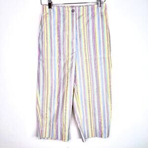 Vintage City Blues By Koret Pastel Stripe Crop Pants 6P